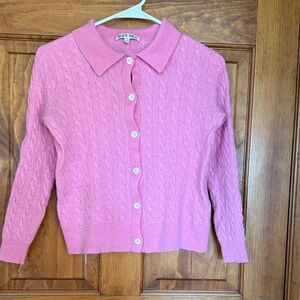 Alex Mill Pink Cable Knit Cardigan